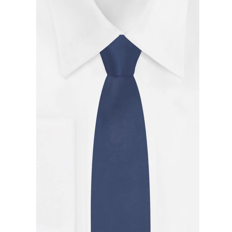 Jacob Alexander Boy's Regular Self Tie Prep Solid Color Necktie - Steel Blue - Image 3